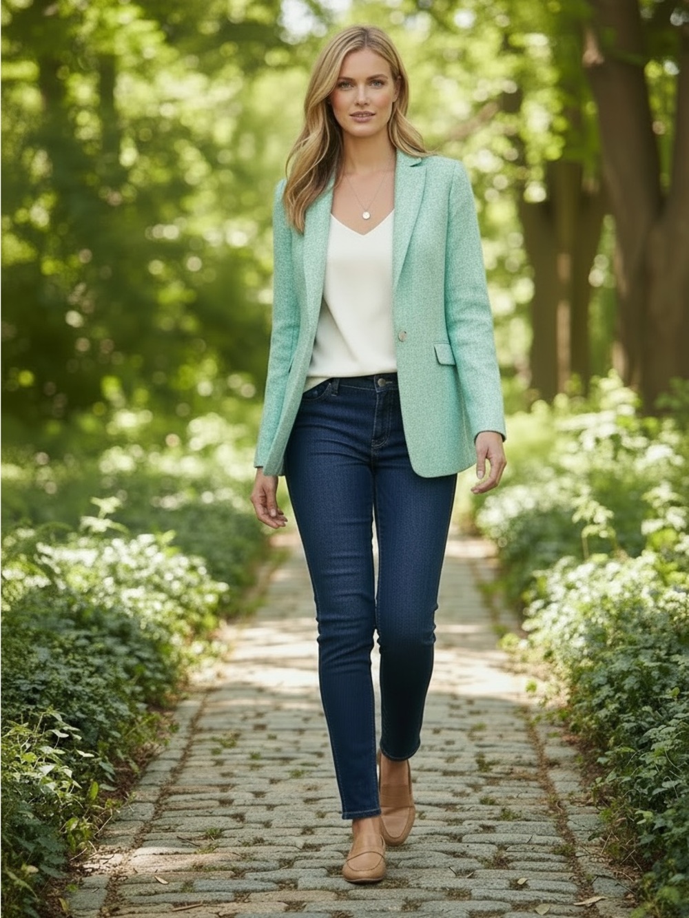 Talbots Tailored Tweed Blazer in Tiffany Aqua Sz 2P